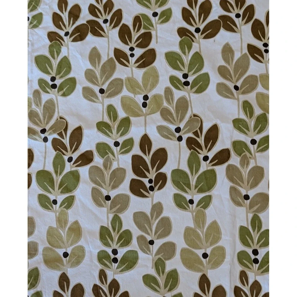 PERI Home Planty Shower Curtain, 100% Cotton, Earth Tones, Standard Size